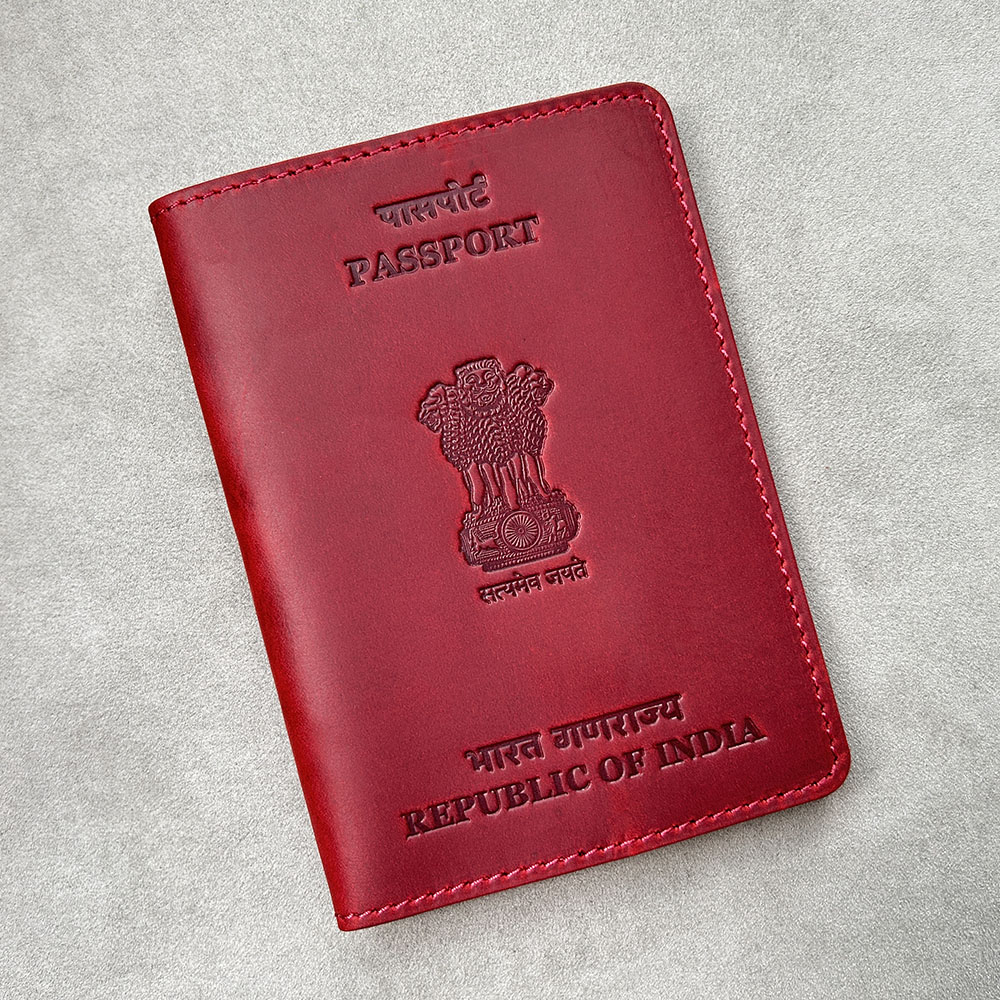 Travel Accessories India - Echt leder personal isierte Pass hülle